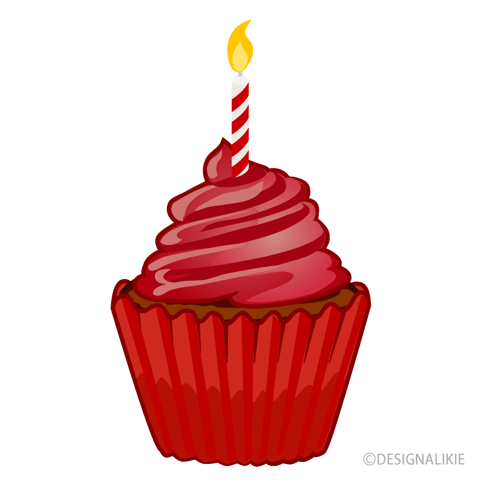 Cupcake de Cumpleaños Rojo