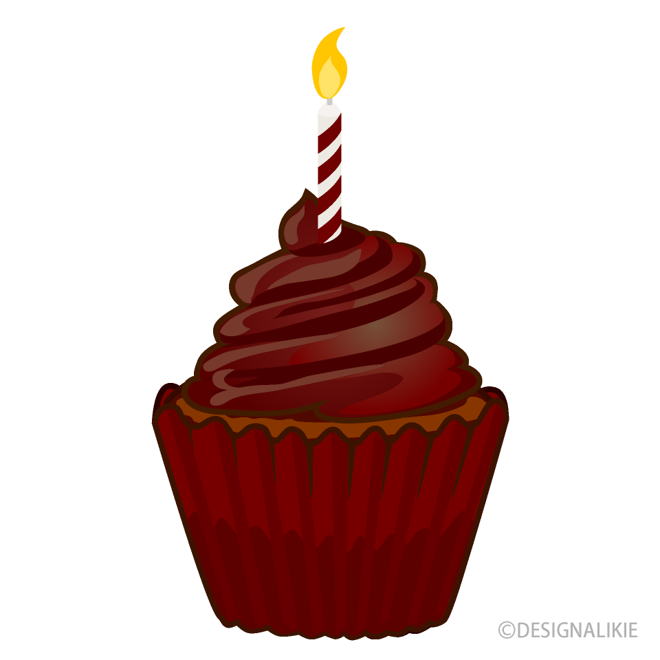 Cupcake de Cumpleaños de Chocolate