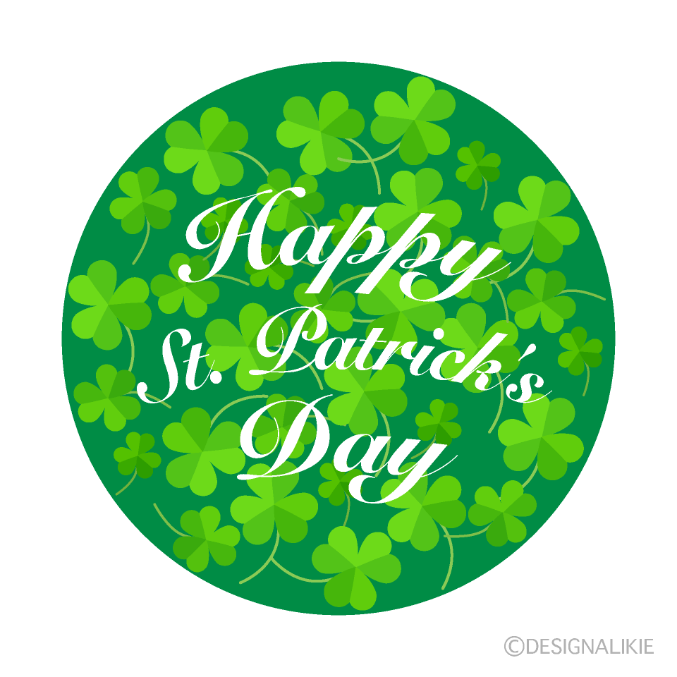 Círculo Trébol con Feliz Día de San Patricio