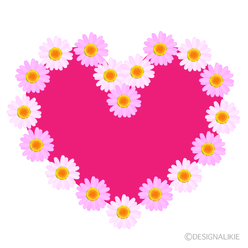 Pink Daisy Heart Wreath