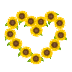 Corona de Girasoles en Forma de Corazón Simple