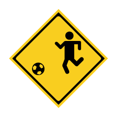 Child Running out Sign