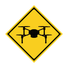 Señal de precaución de Drone