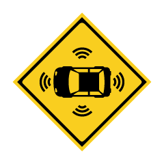 Automatic Driving Car Caution Sign