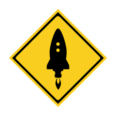 Señal de peligro de cohete