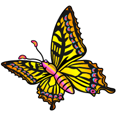 Flying Yellow Butterfly