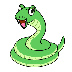 Serpiente Verde Enojada