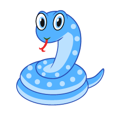 Serpiente Linda Azul Enrollada