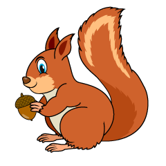 Squirrel with Acorn Side