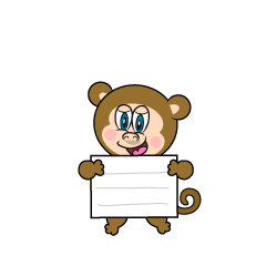 Monkey with Guide Board