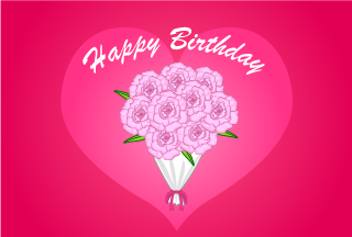 Pink rose bouquet Happy birthday