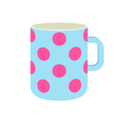 Pink Dot Light Blue Cup