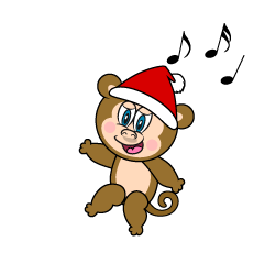 Monkey with Santa Hat