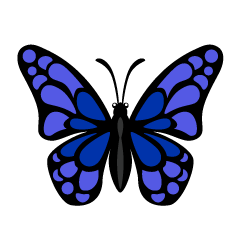 Small Blue Navy Butterfly