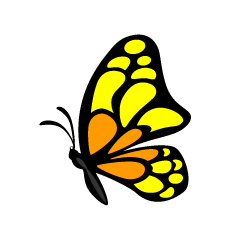 Pequeña Mariposa Amarillo Naranja Lateral