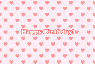 Pink Heart Pattern Happy Birthday