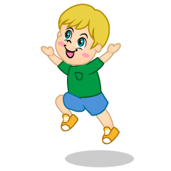 Boy Running and Jumping