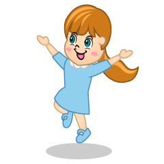 Girl Running and Jumping