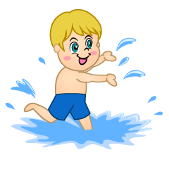 Boy Playing in Water