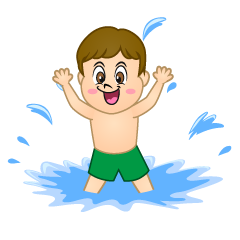 Boy Playing in Water