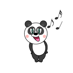 Personaje de panda bailando
