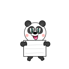 Panda con tablero