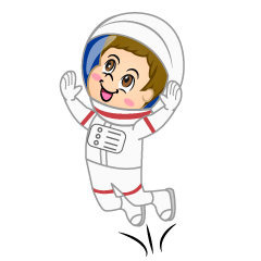 Boy Astronaut Jumping and Flying