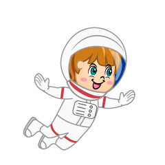 Girl Astronaut Floating