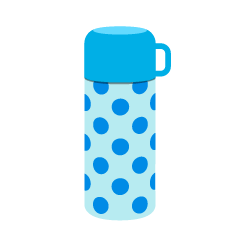 Botella de agua con patrón de puntos