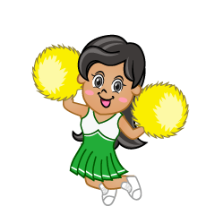 Green Cheerleader Jumping