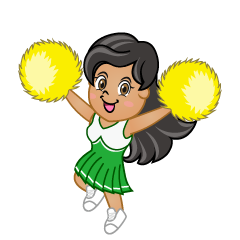 Green Cheerleader Dancing