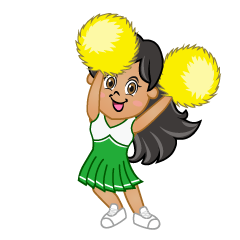 Green Cheerleader Waving