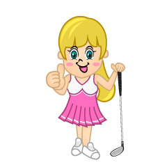 Girl Golfer Thumbs Up