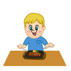 Kids Eating Meat