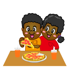 Niños Comiendo Pizza