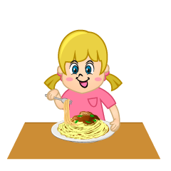 Girl Eating Spaghetti