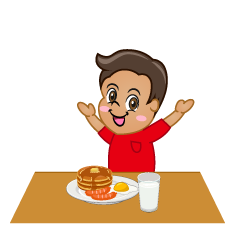 Boy Eating Breakfast