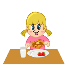 Girl Eating French Toast