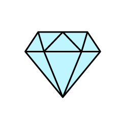 Simple Light Blue Diamond from Side