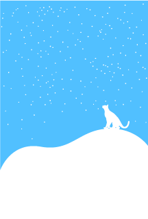 Tarjeta gráfica de gato blanco y nieve