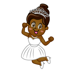 African American Bride Jumping