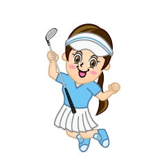 Jumping Woman Golfer