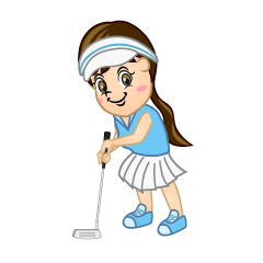 Putting Woman Golfer