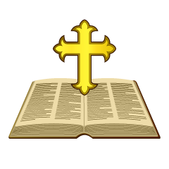 Open Bible with Cross