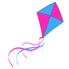 Pink and Blue Kite in Sky