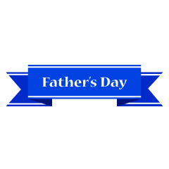 Father's Day Simple Blue Ribbon