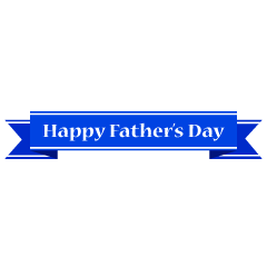 Happy Father's Day Long Blue Ribbon