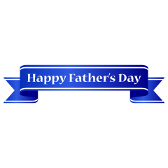 Happy Father's Day Long Soft Blue Ribbon