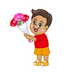 Kids Boy Giving Flowers