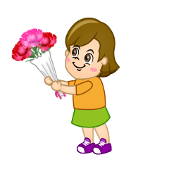 Girl Giving Flowers